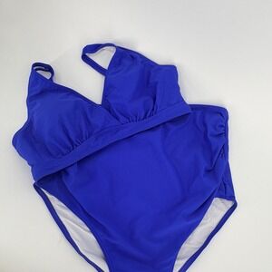Charmo Cobalt Blue High-Waisted Bikini Set UPF 50+‎ Adjustable Strap XL
